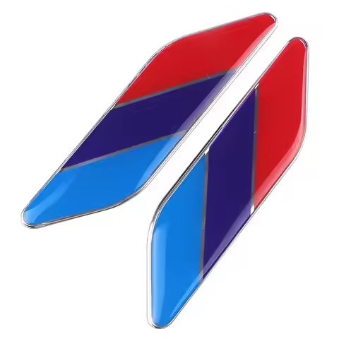 2Pcs Car Styling ABS 3D Racing Stripes Flag Leaf Side Fender Emblem Stickers For BMW M3 M5 X1 X3 X5 
