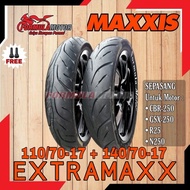 Maxxis Extramaxx 110 70-17 &amp; 140 70-17 Sepasang Ban Maxxis R17
