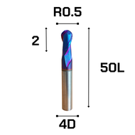 END MILL BALL HRC65° 2F ดอกเอ็นมิลบอล HRC65° 2ฟัน