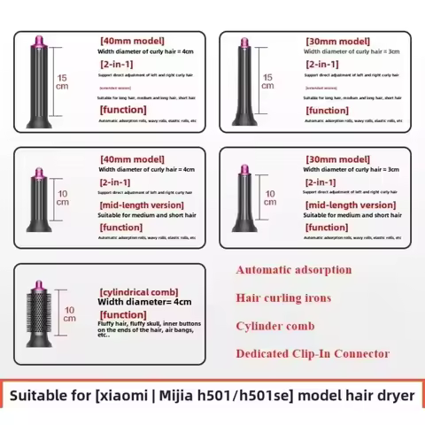 1Pcs Wave Curling Wand Hair Dryer Accessories for Xiaomi Mijia Hair Dryer H501 H501SE