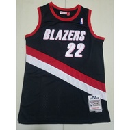 JOCELYN Men's Portland Trail Blazers Clyde Drexler Mitchell Ness 1991-92 Classic Black Hardwood Jers