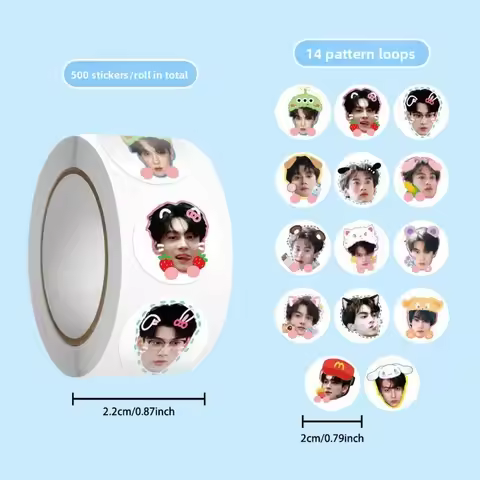 500PC/SET Love TIAN XU NING Notebbok Phone DIY Sticker with 14 Pattern Cycles Rabbit shy shy Packagi