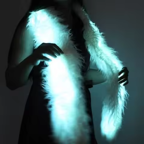 LED luminous scarf, plush scarf, winter warmth, luminous clothing, novel and creative flash neckband