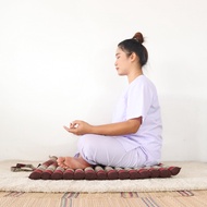 Ergonomic Meditation Cushion Set THAI NI DA - Premium Fabric Seat and Round Pillow Combo