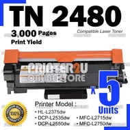 5x Compatible Brother TN2460 TN2480 TN-2480 DR2455 DR-2455 HLL2370DN HLL2385DW DCPL2550DW MFCL2715DW