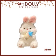 Rabbit Holding a Milk Bottle - 35cm soft fur