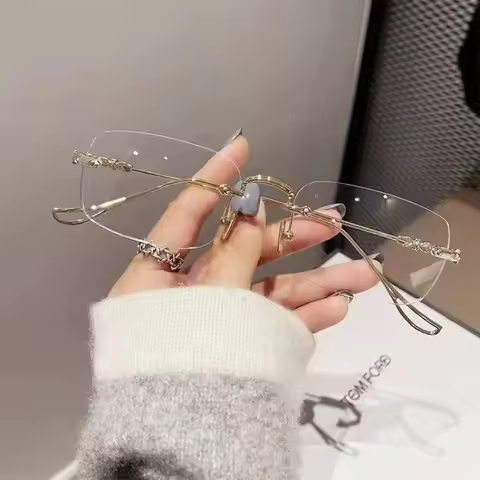 Anti Radiation Glasses for Women Men Rimless Eyeglass Computer Eyewear Frameless Anti Blue Light Eye