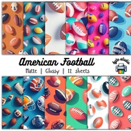 12 Sheets 8x8 Football by byte studio | Cardstock Craft Paper Junk Journal Stationery
