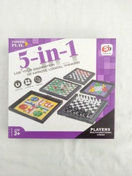 mainan board game 5in1 catur halma ludo ular tangga