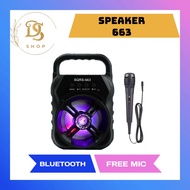 Speaker bluetooth portable SQRS 663 plus mic karoke