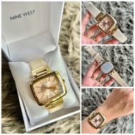 Nine West Rectangle Leather Watch for Women