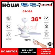 HOUM CF-36A / CF36A Ceiling Fan I 36 I 3 Blades I DC Motor (BLACK/WHITE)