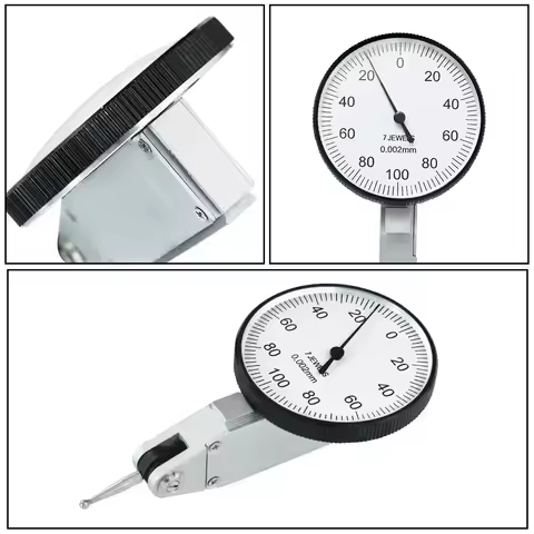 Metric Analog Lever Dial Test Indicator 0‑0.2mm Range 0.002mm Graduation Dovetail Rails Dial Gauge M