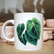 手繪觀葉植物杯 水晶花燭 只有一件