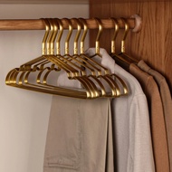 10Pcs Matte Gold Hanger Clothes Horse  Aluminum Alloy Drying Rack Anti -Slip Dress Towel Hangers Wardrobe Space Saver Organizer