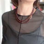 勃艮第紅石榴石 128切面長項鍊