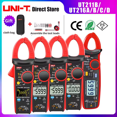 UNI-T True RMS Digital Clamp Meter UT216A UT216B UT216C UT216D UT210E 600A MAX/MIN/Relative Modes NC