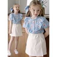 【พร้อมส่ง】「สินค้าลิขสิทธิ์แท้」Iris kids BT Series l IKS24624 blue top เสื้อผ้าเด็ก สไตล์เกาหลี ใส่เท