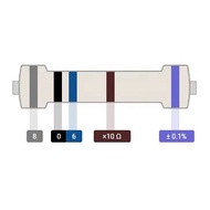 Metal Film Resistor DIP 1/4W Color Ring 0.1% Precision 5.1k/5.6k/6.2k/6.8k/6.9k/8.06K