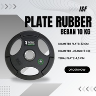 Rubber Barbell Plate 10 KG Diameter 5cm Rubber Barbell Plate Weight Plate 10kg