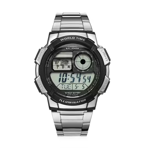 Casio AE‑1000WD Men Digital Sports Watch | 10‑Year Battery | 100M Water Resistant | World Time Stopw