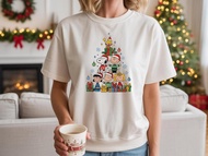Comfort Colors Snoopy Christmas Tree T-Shirt Peanuts Holiday Characters Tee Festive Gift Top Cozy Wi