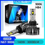 Novsight N67 9006 HB4 หลอดไฟหน้า LED 140W 30000LM 6500K ซุปเปอร์ไบร์ท LED ไฟสูง/ไฟตัดหมอกต่ำ ปลั๊กแอนด์เพลย์ 2 ชิ้น รับประกัน 1 ปี จัดส่งฟรี