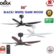 DEKA DC MOTOR KRONOS CEILING FAN 5 BLADE WITH REMOTE CONTROL F5DC BLACK/WHITE/ DARKWOOD READY STOCK FAST SHIPPING
