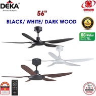 DEKA DC MOTOR KRONOS CEILING FAN 5 BLADE WITH REMOTE CONTROL F5DC BLACK/WHITE/ DARKWOOD READY STOCK 