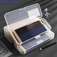 BACK2LIFEM Pencil Holder, Large Capacity Transparent Storage Box, Versatile Plastic High-quality Dur