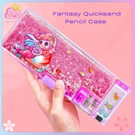Unicorn Mermaid Quicksand Pencil Case Girls Bekas Pensel Box School Stationery