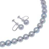 TASAKI 耳環項鍊套裝，珍珠尺寸 7.5-7.9 毫米，14K白K金x Akoya 珍珠 x 銀，約 37.6 克，女士款 [二手]