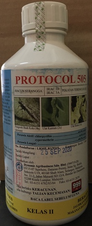 505 Protocol 505 1L / racun serangga / anai-anai & ulat ratus / chlorpyrifos & cypermethrin " ready