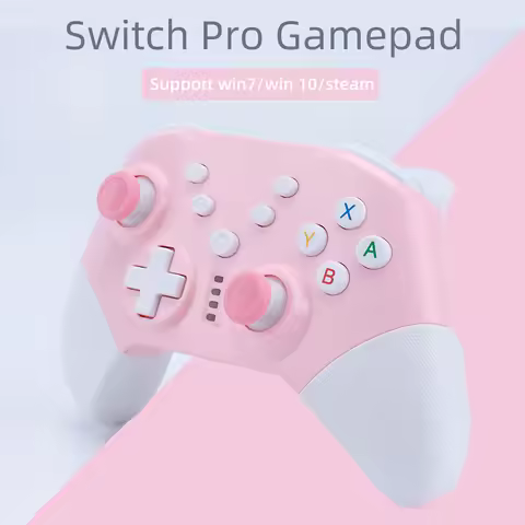 Switch Pro gamepad supports switch console with dual motor vibration, pink game controller supports 