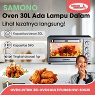SAMONO SW-EOS30 30 LITER ELECTRIC OVEN MULTIFUNCTIONAL OVEN TRANSPARENT GLASS COVER STAINLESS BODY S