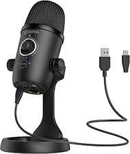 BOYA by-CM5 Mini USB Microphone for Computer PC Gaming, Plug and Play, Cardioid Omnidirectional Polar Patterns, Monitoring, Gain and Mute Control, Streaming Mic for Studio Podcast Recording (Black)