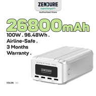 Zendure SuperTank Pro 26800mAh 100W Fast Charging Power Bank Laptop PowerBank Airline-Safe with OLED Display for Travel