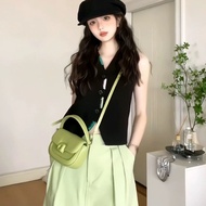Trendy style petite summer outfit, light dopamine outfit, half skirt, two-piece set