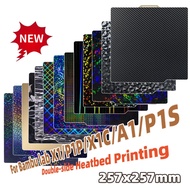 For Bambulab Build Plate 257x257 Spring Steel Sheet Pei Pet Peo Pey H1H Sheet P1P P1S A1 X1 X1C buil