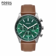 Fossil Men's Sullivan Chronograph Watch ( BQ2858 ) - Quartz, Silver Case, Round Dial, 22 MM Brown Leather Band