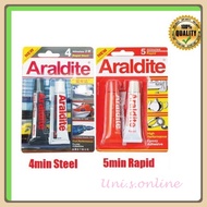 ARALDITE EPOXY ADHESIVES- RAPID STEEL 4 MIN / RAPID 5 MIN / [ 2 x15ML ]