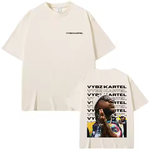 Rapper Vybz Kartel Graphic T-shirt Men Women Hip Hop Fashion Oversized T Shirt Casual Cotton Retro S