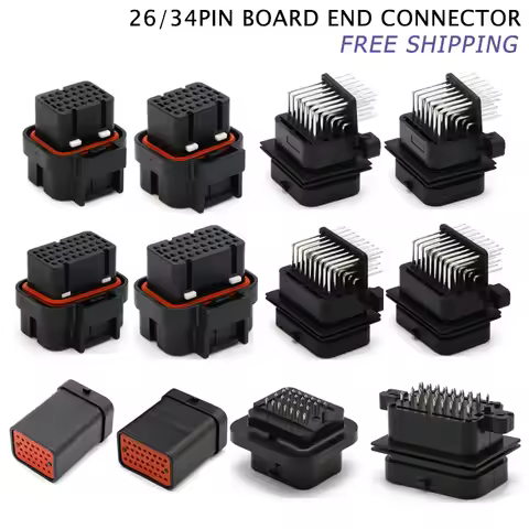 1/10/50 PCS 26/34pin AMP Waterproof Automobile Connector PCB To Board ECU Plug Domestic Needle Bende