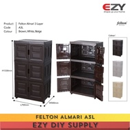 A3L FELTON Plastic Cabinet / kitchen cabinet/Almari/Almari Baju/Almari Serbaguna