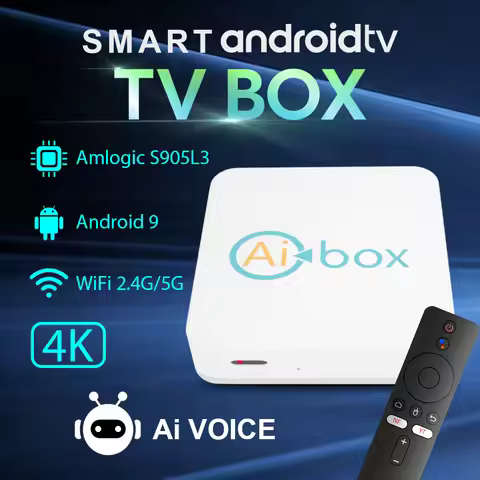 AI BOX Amlogic S905L3 Android TV Box 2.4&5G Wifi 3D Media Player Voice Remote AI-SR Smart Set Top Bo