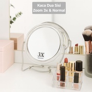 (WEIGHT) BE9726 GLASS Double Mirror 2 Way ZOOM 3x Shatterproof Makeup Mirror Dressing Table Mirror