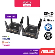 Asus RT-AX92U AiMesh AX6100 Tri-band WiFi 6 Whole Home Mesh WiFi Router System (RT-AX92U 2 Pack)