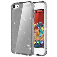 Clear Glitter Case for iPod Touch 7th/6th/5th Generation, Hybrid Slim Cute Case for Girls Women, Sho