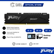 Kingston Fury Beast Black Intel XMP DDR5 4800Mhz/5200Mhz/5600Mhz/6000MHz/6400MHz Desktop Gaming Memo