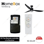 HomeBox 🇸🇬  DC Ceiling Fan Remote Control Kit with Receiver for DC motor Fan. 6 Speed control, Light and wireless